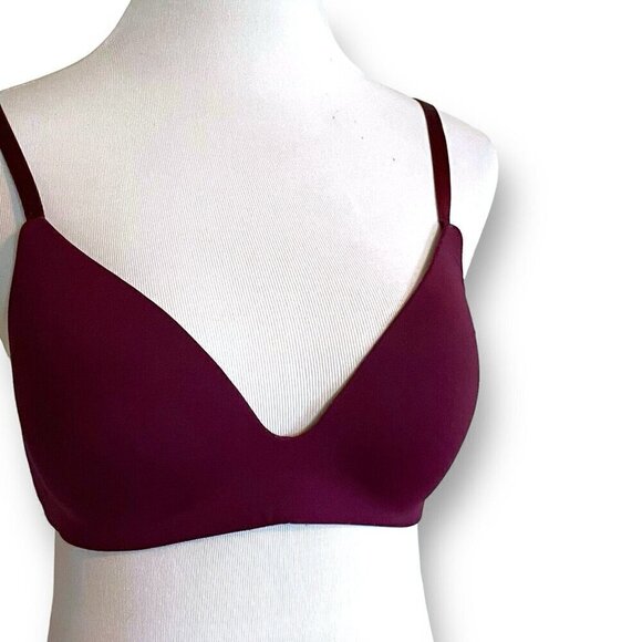 Victorias Secret 32D Bra Purple Lightly Lined Wireless T-shirt Multiway Straps - Picture 2 of 6